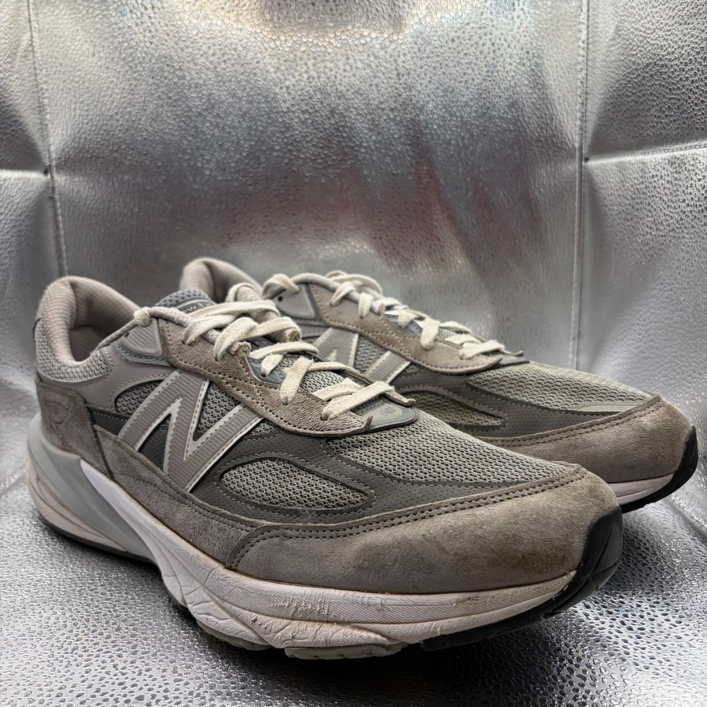 Size 12.5 New Balance 990v6 Gray Castlerock Mens Lace-Up Sneaker Shoes M990GL6